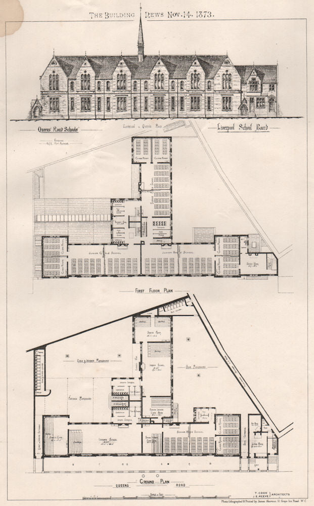 Queens Road Schools; Liverpool School Board; Cook & Reeve, Architects 1873